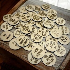 Handmade Family Activity Advent Calander Tokens, Christmas Countdown, 45 Tokens